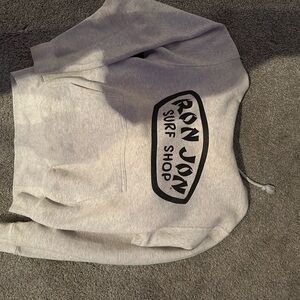 Ron Jon Gray and Black Logo Crewneck Sweater